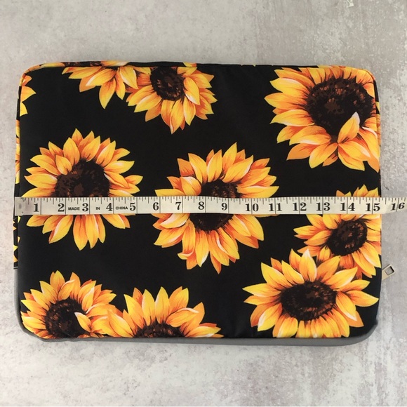 Sunflower Floral Pattern Fabric Laptop Sleeve Soft Computer Case NEW - Picture 8 of 9